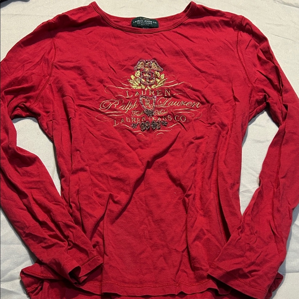 Lauren Ralph Lauren Crimson Long Sleeve Top